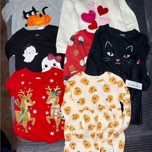 3T holiday bundle ♡ long sleeve shirts, crewneck sweatshirt, dress twirl